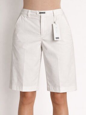 NWT Vince Off-White Bermuda Cotton Shorts Women’s Size 12 Tailored Classic L